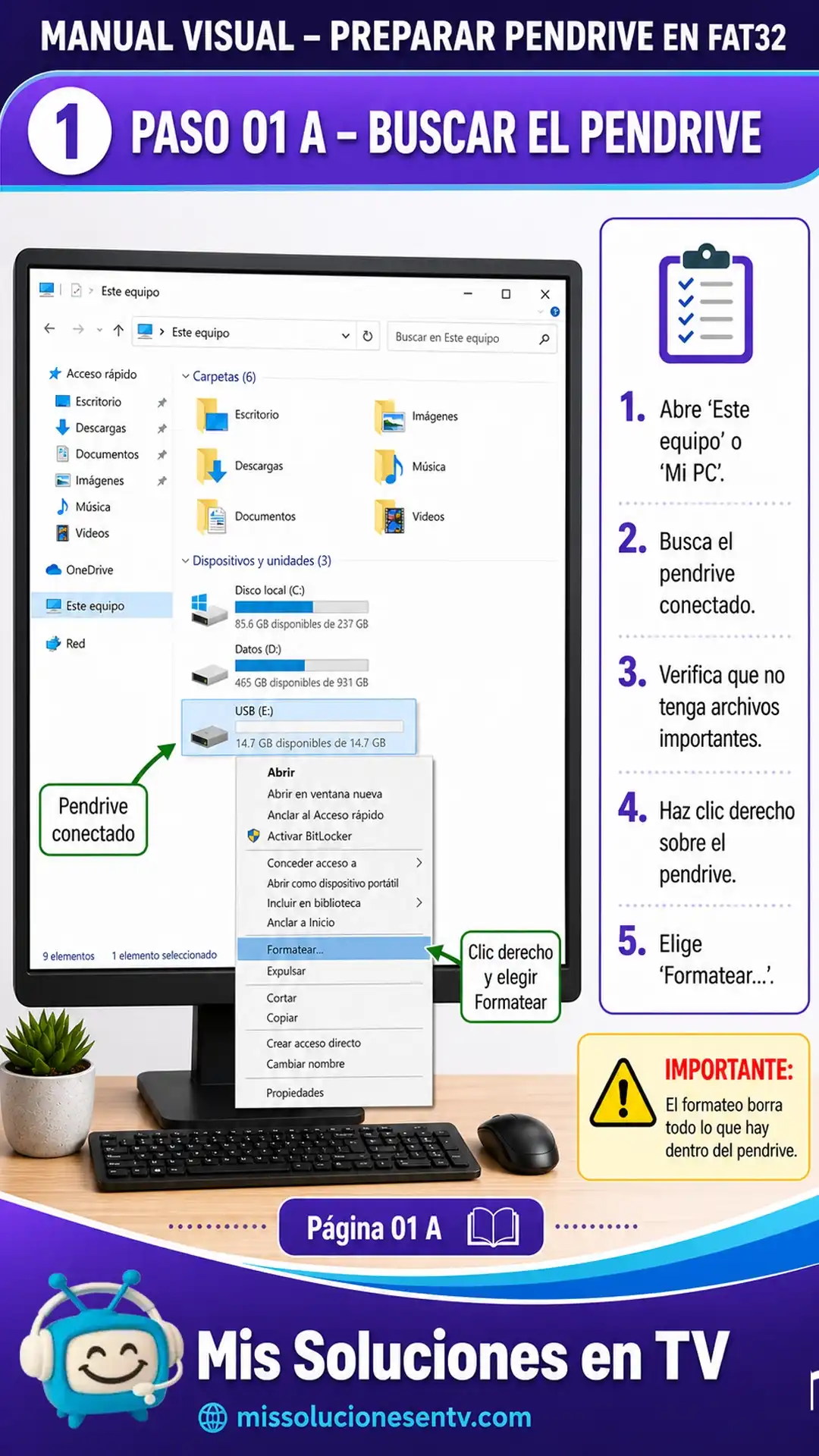 Paso 01 A - Buscar el pendrive