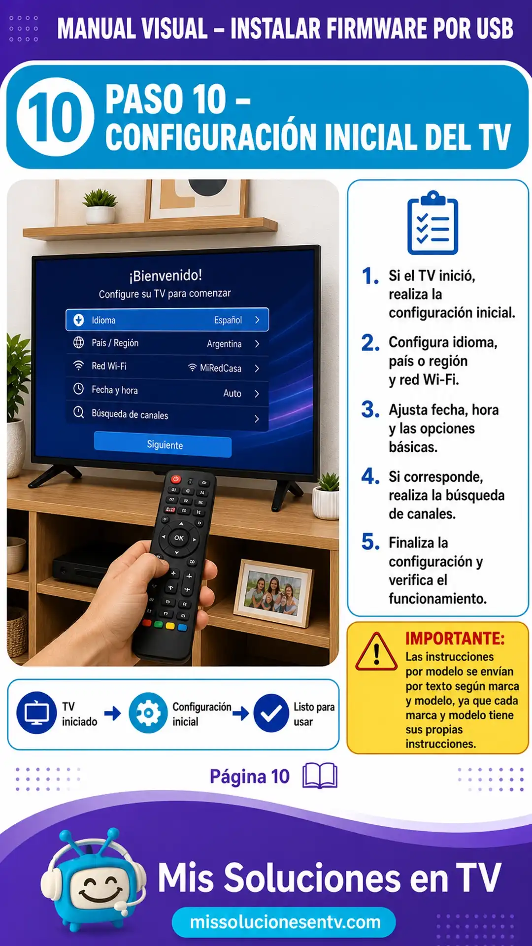 Paso 10 - Configuración inicial del TV