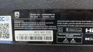Firmware forzado Philips 32PHD6909/43 TPM23.7L LA Main 2841AM5C1 Panel K320WDGFB