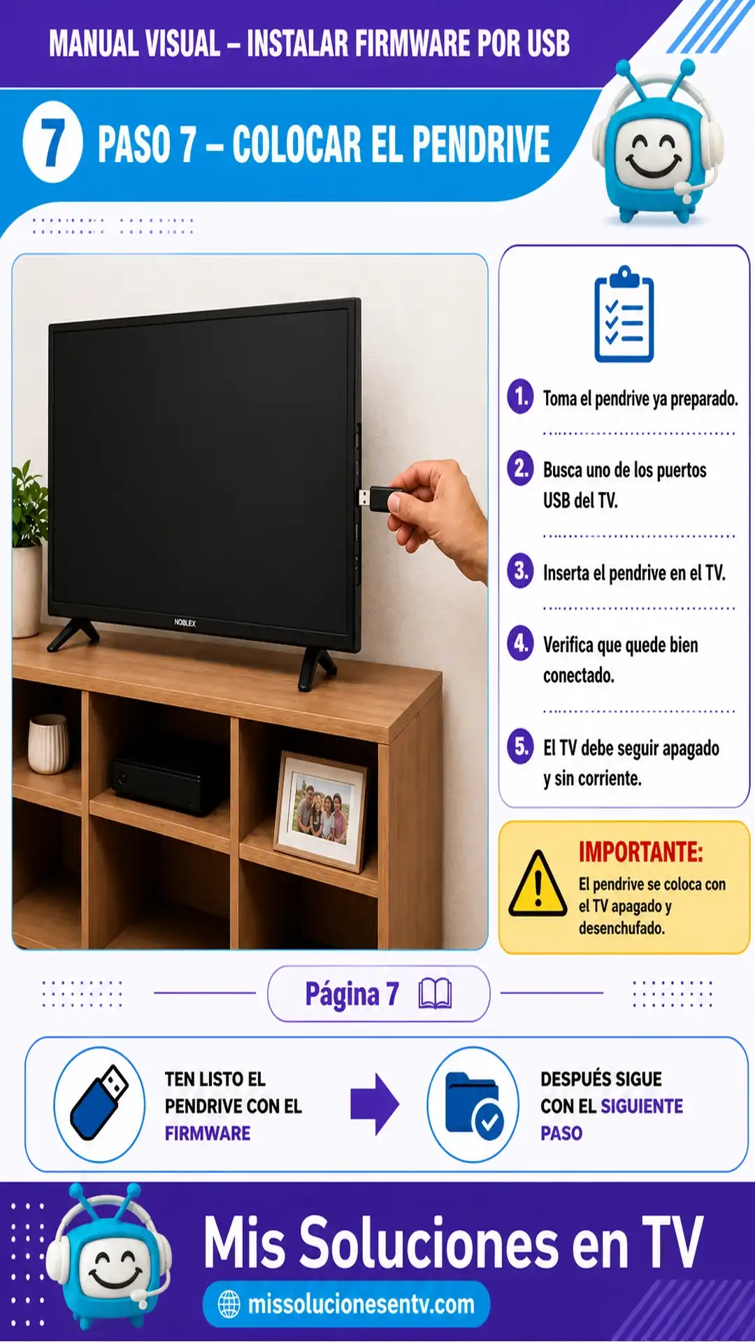 Paso 7 - Colocar el pendrive