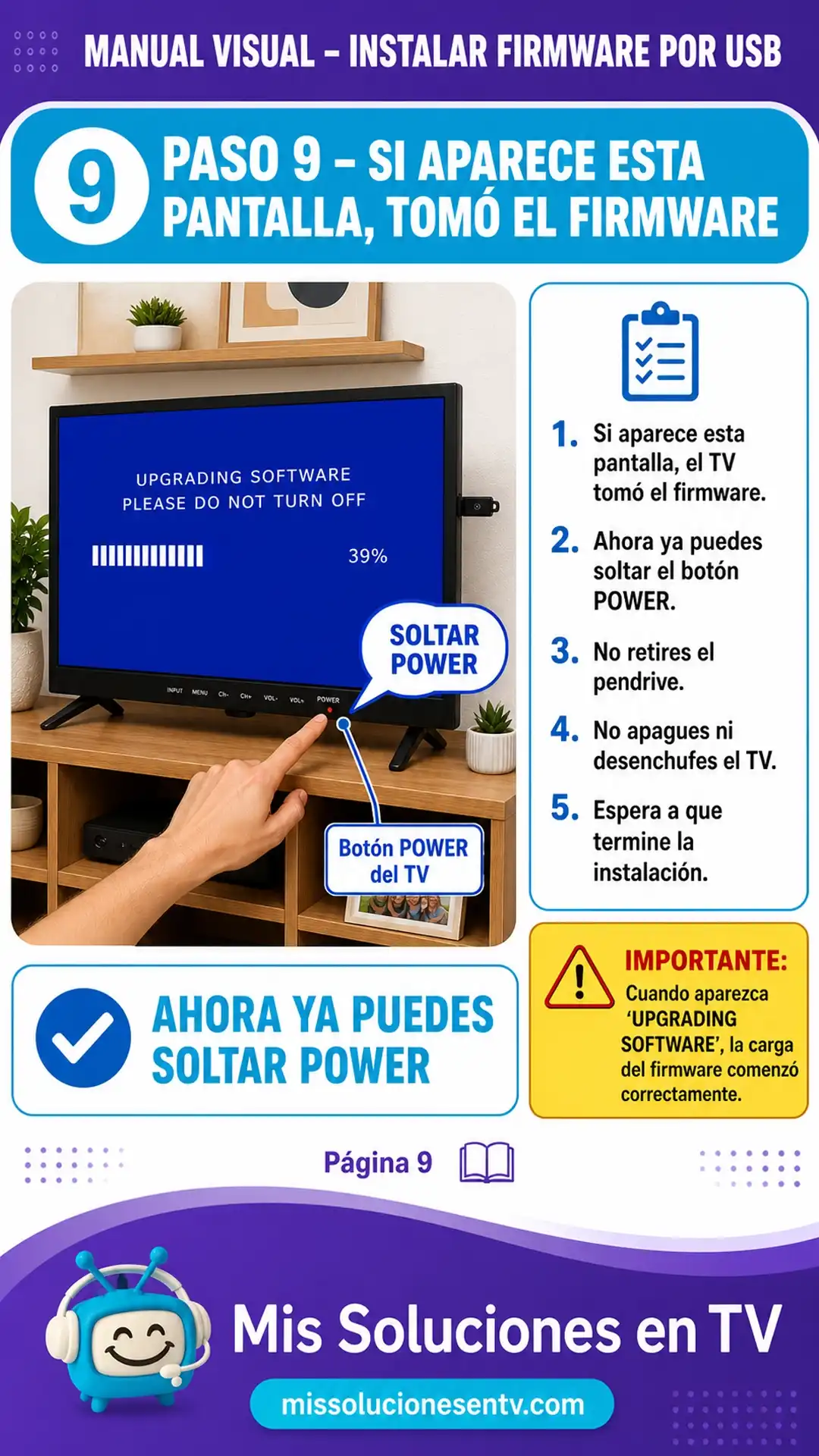 Paso 9 - Si aparece esta pantalla, tomó el firmware