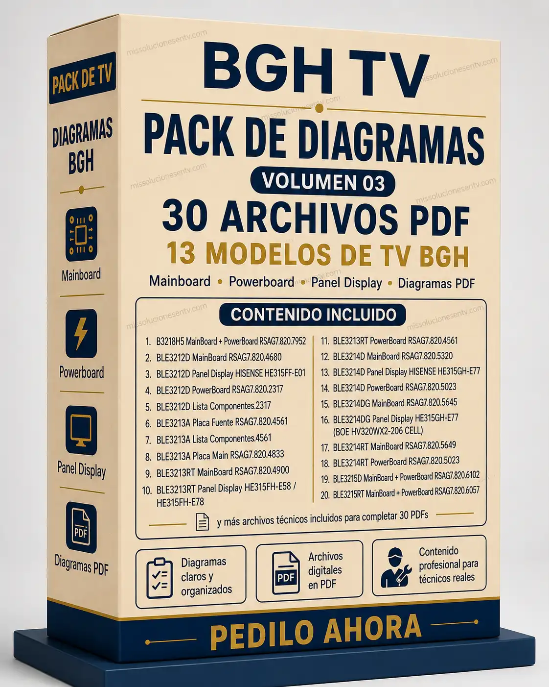 BGH TV Volumen 03 caja con resumen del contenido técnico