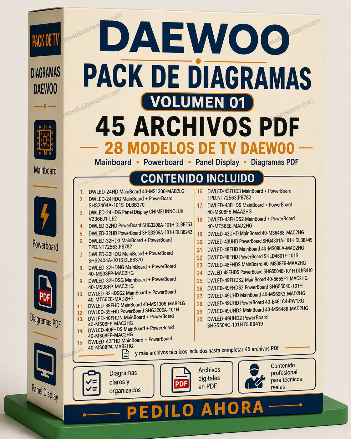 Daewoo TV Pack de Diagramas con contenido incluido